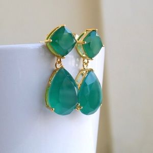 Beautiful green onyx earrings